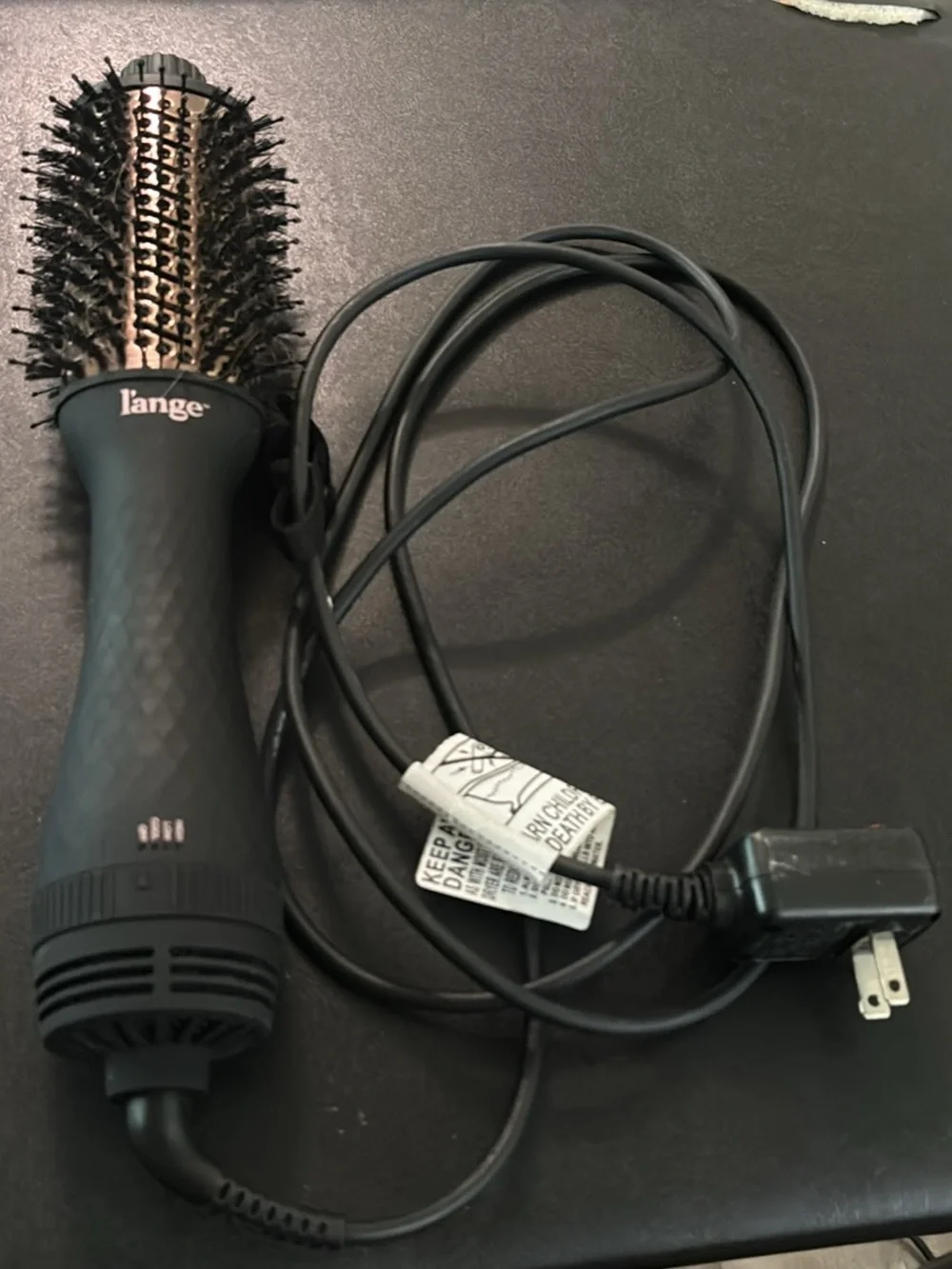Lange Black and Rose Gold Round Hot Air Styling Brush